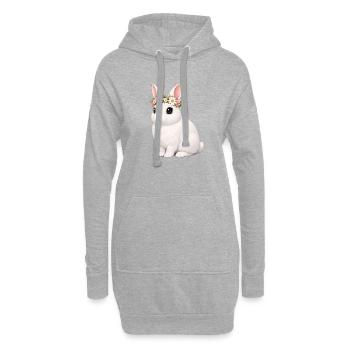 Blanc de Hotot Rabbit - Sweat-shirt à capuche long Femme - gris chiné - Devant