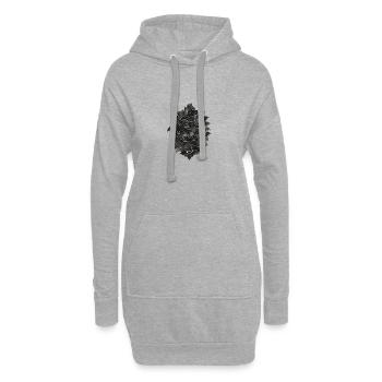 Night bat flock - Hoodie Dress - heather grey - Front