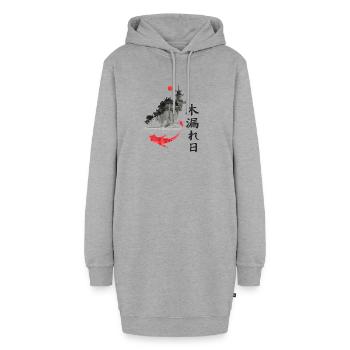 japan Drachen japanisch anime asiatisch - Hoodie-Kleid - Grau meliert - Vorne - AI Model Female 172 light (172cm)