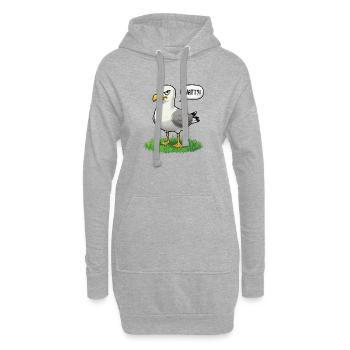 Watt Seagull Seabird Coast Beach Humor Saying - Hoodie Dress - heather grey - Front