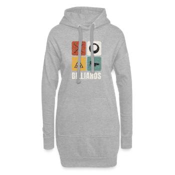 Panneaux vintage de billard - Sweat-shirt à capuche long Femme - gris chiné - Devant
