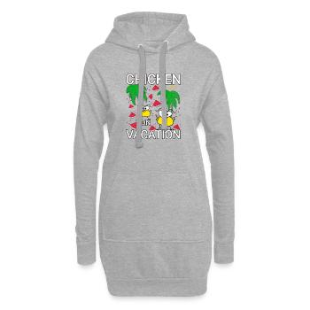 Chickens Holiday - Hoodie Dress - heather grey - Front