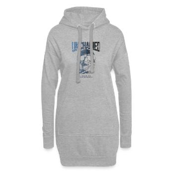 Le crâne déchaîné dépasse les limites - Sweat-shirt à capuche long Femme - gris chiné - Devant