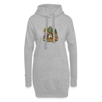 Nature sauvage colorée de mangeoires à oiseaux - Sweat-shirt à capuche long Femme - gris chiné - Devant