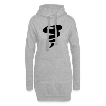tornade - Sweat-shirt à capuche long Femme - gris chiné - Devant