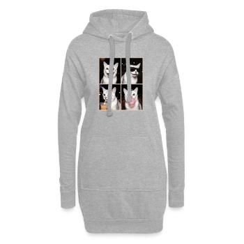 Chats Burmilla Chat - Sweat-shirt à capuche long Femme - gris chiné - Devant