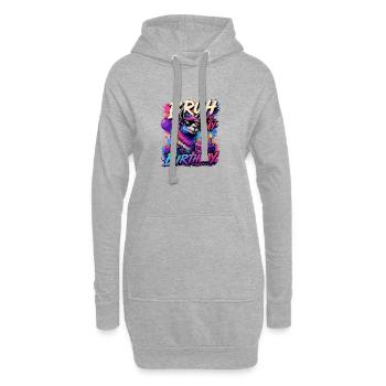 Mec, c’est mon mème d’anniversaire Cooles Llama - Sweat-shirt à capuche long Femme - gris chiné - Devant