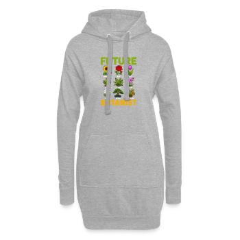 Futur botaniste, jolie plante et plante - Sweat-shirt à capuche long Femme - gris chiné - Devant