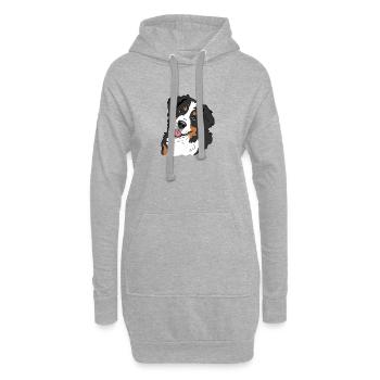 Bouvier bernois - Sweat-shirt à capuche long Femme - gris chiné - Devant