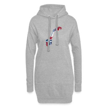 Voyage sur la carte de la Norvège Drapeau Scandinavie - Sweat-shirt à capuche long Femme - gris chiné - Devant