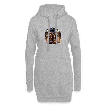 Cavalier de rodéo contre taureau - Sweat-shirt à capuche long Femme - gris chiné - Devant