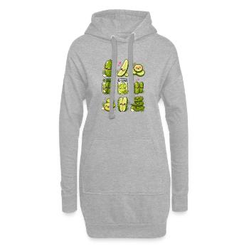 Concombres de Kawaii | Cornichons et mise en conserve - Sweat-shirt à capuche long Femme - gris chiné - Devant