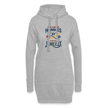 Vrais Hommes Font Des Jumeaux Papa Mécanicien - Sweat-shirt à capuche long Femme - gris chiné - Devant