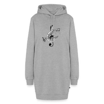 Musiknoten Musik Musiker Notenschlüssel Noten - Hoodie-Kleid - Grau meliert - Vorne - AI Model Female 172 light (172cm)
