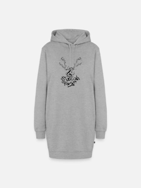 Musiknoten Musik Musiker Notenschlüssel Noten - Hoodie-Kleid - Grau meliert