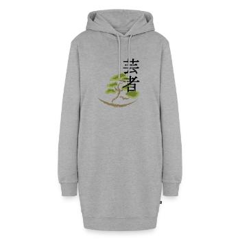 japan Drachen japanisch anime asiatisch - Hoodie-Kleid - Grau meliert - Vorne - AI Model Female 172 light (172cm)