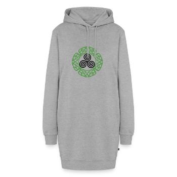 Celtic Irland Wikinger Keltisch Knoten Muster Baum - Hoodie-Kleid - Grau meliert - Vorne - AI Model Female 172 light (172cm)