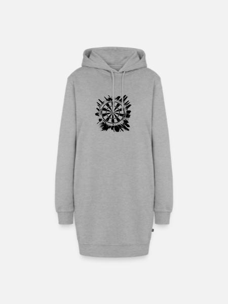 Dartscheibe Graffiti - Hoodie-Kleid - Grau meliert