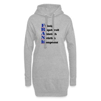 Frank , Vorname,Namensschild,Name,Fun Shirt (25) - Hoodie-Kleid - Grau meliert - Vorne