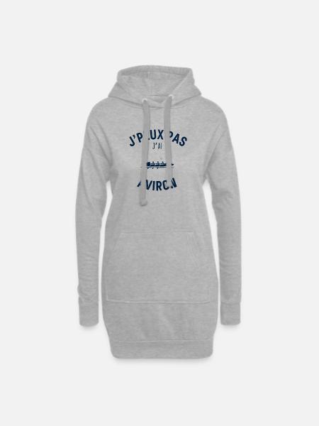 J Peux Pas J Ai Aviron - Sweat-shirt à capuche long Femme - gris chiné