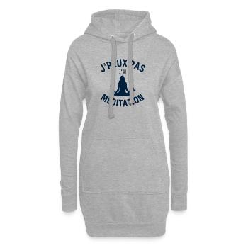 J peux pas j ai Médiftation - Sweat-shirt à capuche long Femme - gris chiné - Devant