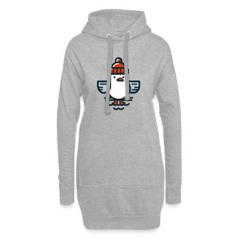 Mouette de la mer du Nord avec bonnet T-shirt - Sweat-shirt à capuche long Femme - gris chiné - Devant