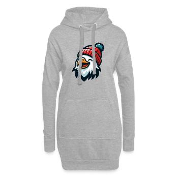 Tête d’aigle rieur tête d’aigle avec bonnet - Sweat-shirt à capuche long Femme - gris chiné - Devant