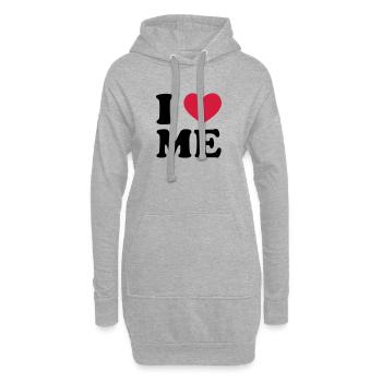 I Love Me - Hoodie-Kleid - Grau meliert - Vorne