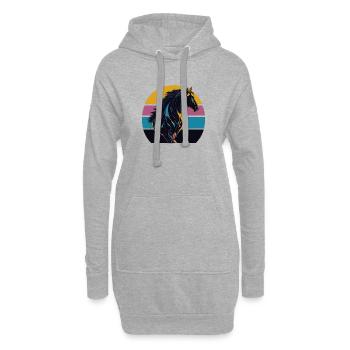 Stallion Pferd Sunset - Hoodie-Kleid - Grau meliert - Vorne