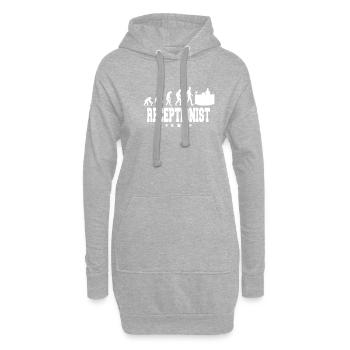 évolution de la réceptionniste - Sweat-shirt à capuche long Femme - gris chiné - Devant