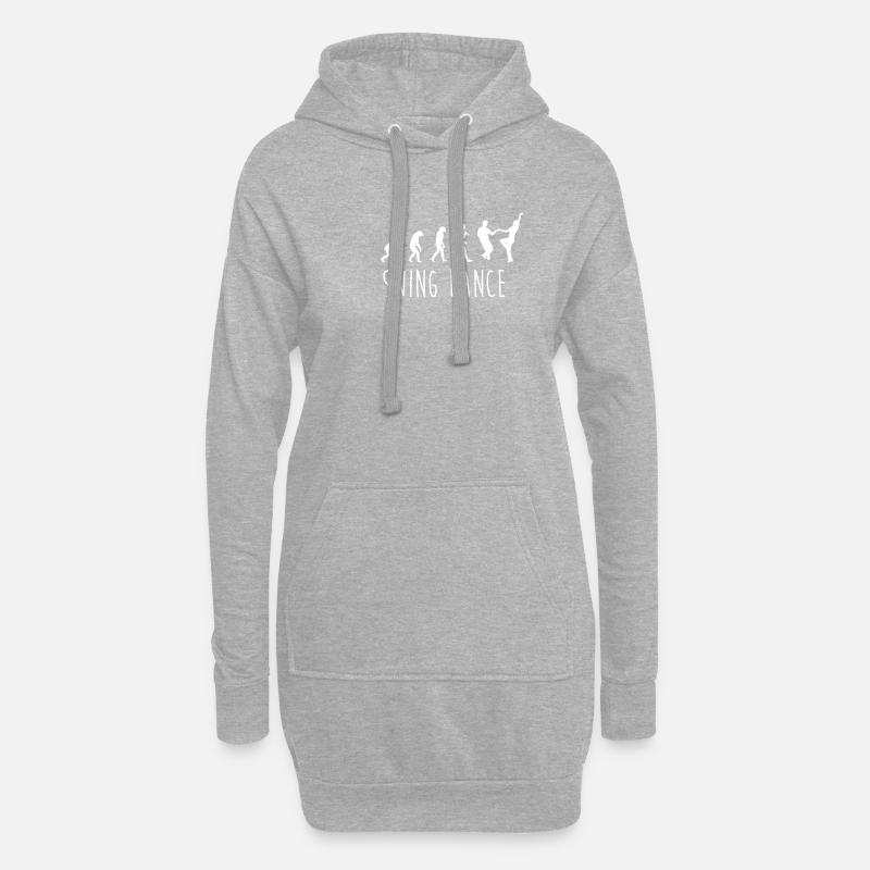 Évolution de la danse swing - Sweat-shirt à capuche long Femme - gris chiné