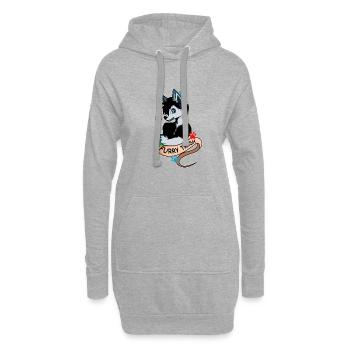 Furry Trash Hundebesitzer Geschenk - Hoodie-Kleid - Grau meliert - Vorne