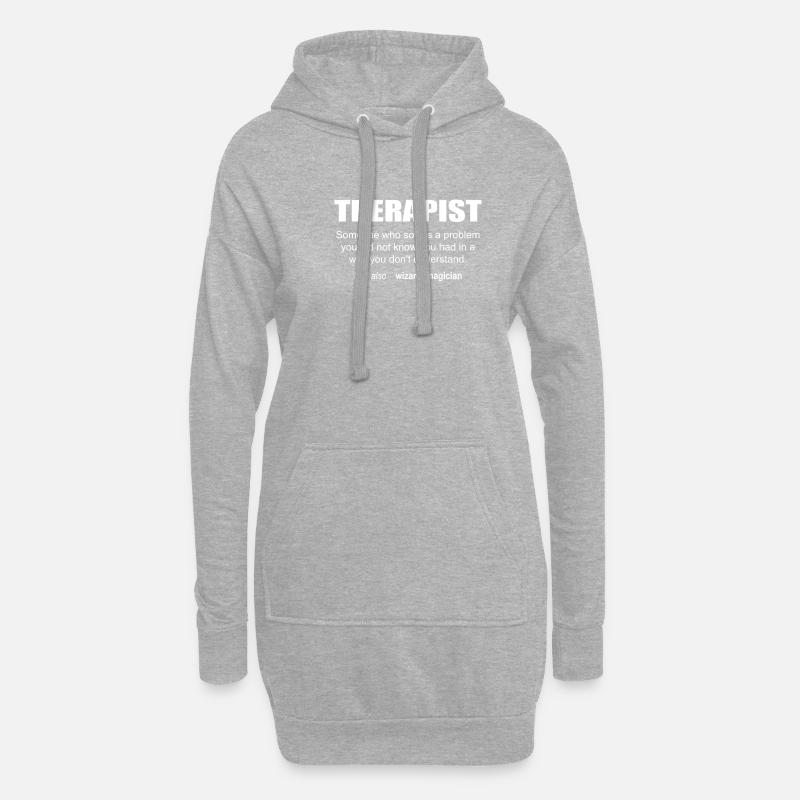 Therapist Description - Hoodie-Kleid - Grau meliert