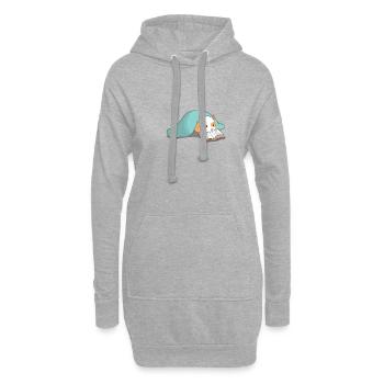 Niedlicher Hamster Leseratte Bücher - Hoodie-Kleid - Grau meliert - Vorne