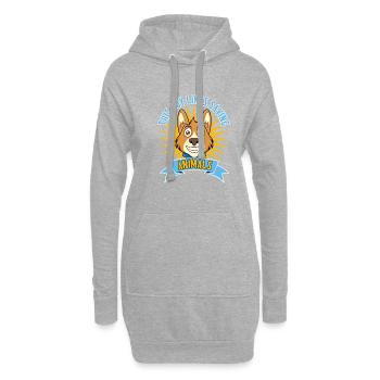Junge rettet gerne Tiere retten Katzen Hunde - Hoodie-Kleid - Grau meliert - Vorne