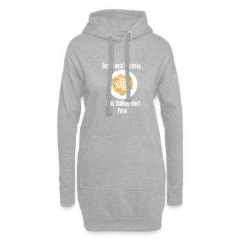 Manger des spaghettis Funny Dire - Sweat-shirt à capuche long Femme - gris chiné - Devant