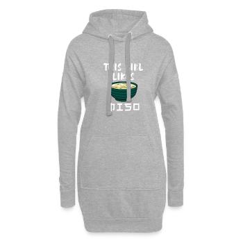 Mädchen mag Miso-Suppe Ramen Japanisches Essen - Hoodie-Kleid - Grau meliert - Vorne