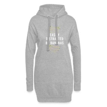 Lustiger Spruch mit tropischen Früchten abgelenkt - Hoodie-Kleid - Grau meliert - Vorne