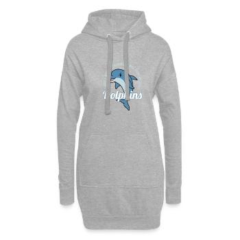 Denken Sie an Delfine Meerestier Ozean - Hoodie-Kleid - Grau meliert - Vorne