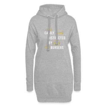 Manger des hamburgers, citation drôle, - Sweat-shirt à capuche long Femme - gris chiné - Devant