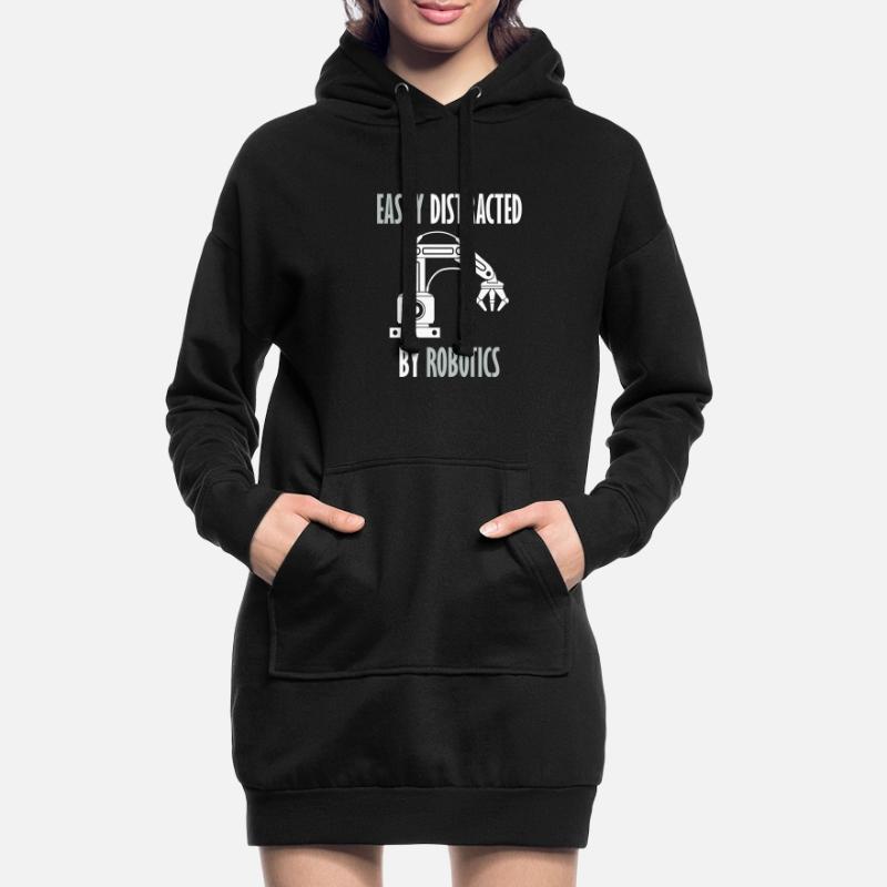 Abgelenkt von Robots Programming Coder Engineer Hoodie-Kleid