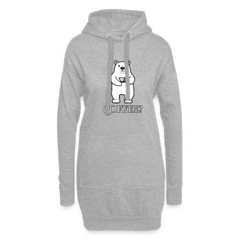 Eisbären Kaffee Montag Lazy Office Müde - Hoodie-Kleid - Grau meliert - Vorne