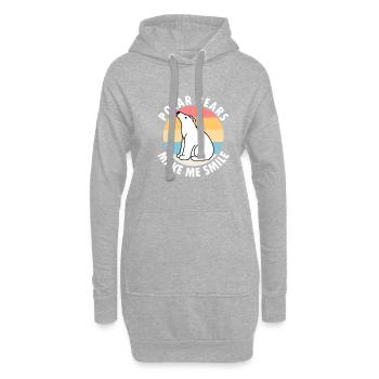 Smile Eisbären niedliche Tierwelt Natur - Hoodie-Kleid - Grau meliert - Vorne