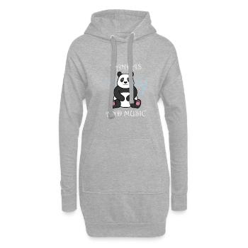 Lustiger Panda und Musiknoten Musiker Eucalyptus - Hoodie-Kleid - Grau meliert - Vorne