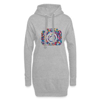 Objectif de caméra photo - Sweat-shirt à capuche long Femme - gris chiné - Devant
