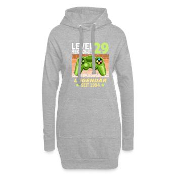 29. Geburtstag Gamer zocken Geburtstjahr 1994 - Hoodie-Kleid - Grau meliert - Vorne