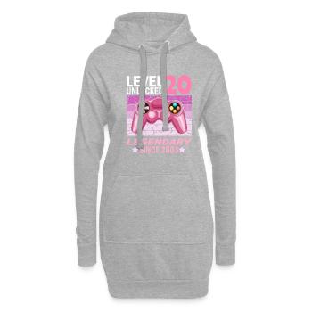20. Geburtstag Gamer zocken Geburtstjahr 2003 - Hoodie-Kleid - Grau meliert - Vorne