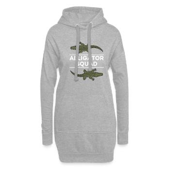 Aligator Squad : Aventure avec des animaux - Sweat-shirt à capuche long Femme - gris chiné - Devant