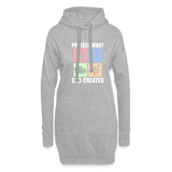 Schütze Gottes Schöpfung Ozean Natur Meerestiere - Hoodie-Kleid - Grau meliert - Vorne