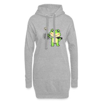 Navette Cute Frog Badminton Hobby Sports - Sweat-shirt à capuche long Femme - gris chiné - Devant